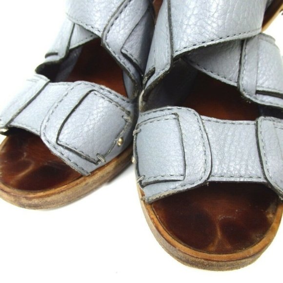 Chloe Heel Sandals Calfskin Wood light blue chunky - Picture 8 of 8
